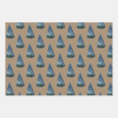 Rustikale Kraft Blue & Green Spruce Trees Geschenkpapier Set (Vorderseite 2)