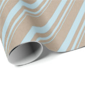Rustikale Kraft Blush Blue Stripes Holiday Geschenkpapier (Rolleneckpunkt)