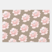 Rustikale Kraft Blush Peach Peony Blume Bläschen Geschenkpapier Set (Vorderseite 2)