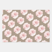 Rustikale Kraft Blush Peach Peony Blume Bläschen Geschenkpapier Set (Vorderseite)