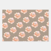 Rustikale Kraft-Blush-Peach- und Cognac-Blume Geschenkpapier Set (Vorderseite)