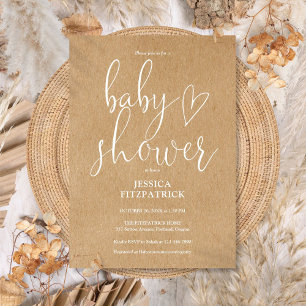Rustikale Kraft Boho Gender Neutral Baby Dusche Einladung