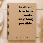 Rustikale Kraft brillante Lehrerin Retro Quote Art Notizblock