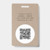 Rustikale Kraft Business ID | Minimalistische Mita Ausweis (Back)