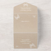 Rustikale Kraft-Butterfly-Hochzeit All In One Einladung (Außenbereich)