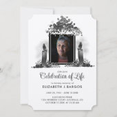 Rustikale Kraft Candles Foto Celebration of Life Einladung (Vorderseite)