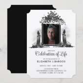 Rustikale Kraft Candles Foto Celebration of Life Einladung (Vorne/Hinten)