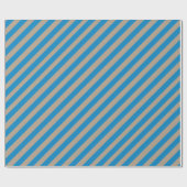 Rustikale Kraft Capri Blauer Streifen Urlaub Geschenkpapier (Flach)