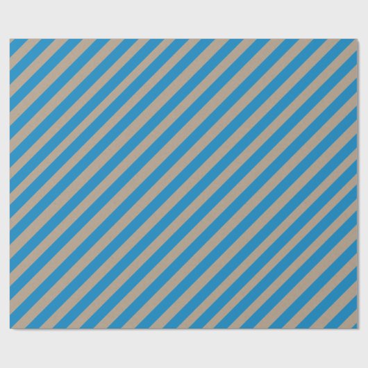 Rustikale Kraft Capri Blauer Streifen Urlaub Geschenkpapier (Flach)