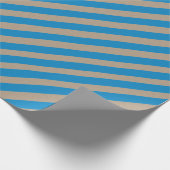 Rustikale Kraft Capri Blauer Streifen Urlaub Geschenkpapier (Ecke)