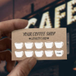 Rustikale Kraft Coffee Cups Kaffee Loyalitätskarte Treuekarte<br><div class="desc">Rustikale Kraft Coffee Cups Kaffee Loyalty Cards.</div>