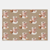 Rustikale Kraft Cupcakes Kakao und Lattes Geschenkpapier Set (Vorderseite 3)