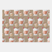Rustikale Kraft Cupcakes Kakao und Lattes Geschenkpapier Set (Vorderseite)