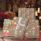 Rustikale Kraft Der weihnachtliche Nutcracker Geschenkpapier
