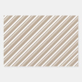 Rustikale Kraft Dusty Blue Pink White Candy Stripe Geschenkpapier Set (Vorderseite 3)