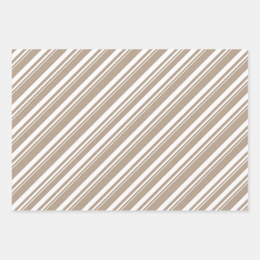 Rustikale Kraft Dusty Blue Pink White Candy Stripe Geschenkpapier Set (Vorderseite 3)