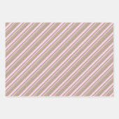 Rustikale Kraft Dusty Blue Pink White Candy Stripe Geschenkpapier Set (Vorderseite 2)
