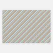 Rustikale Kraft Dusty Blue Pink White Candy Stripe Geschenkpapier Set (Vorderseite)