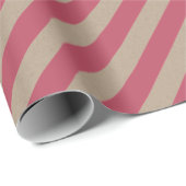 Rustikale Kraft Dusty Red Wide Strip Holiday Geschenkpapier (Rolleneckpunkt)