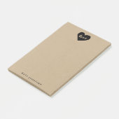 Rustikale Kraft-Effekt-Liebe Herz-Silhouette Post-it Klebezettel (angewinkelt)