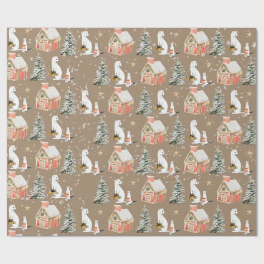 Rustikale Kraft - ein Geschenk für den weißen Ermi Geschenkpapier (Flach)