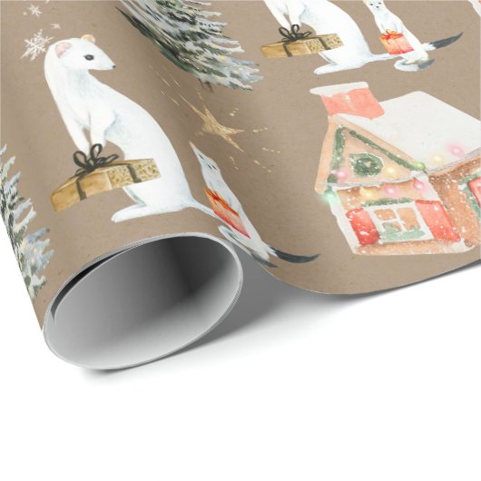 Rustikale Kraft - ein Geschenk für den weißen Ermi Geschenkpapier (Rolleneckpunkt)