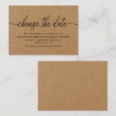 Rustikale Kraft einfache Skripte ändern das Datum Begleitkarte (Vorne/Hinten)