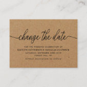 Rustikale Kraft einfache Skripte ändern das Datum Begleitkarte (Vorderseite)