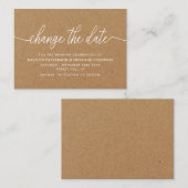 Rustikale Kraft einfache Skripte ändern das Datum Begleitkarte (Vorne/Hinten)