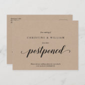 Rustikale Kraft, Einladung zur Hochzeit aufgeschob Postkarte (Vorne/Hinten)