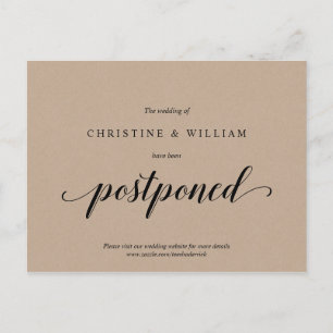 Rustikale Kraft, Einladung zur Hochzeit aufgeschob Postkarte