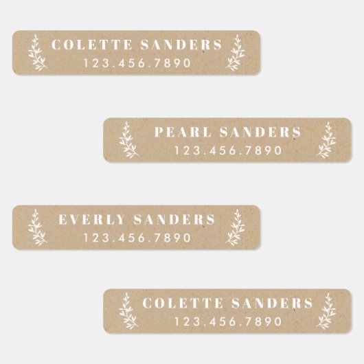 Rustikale Kraft-Eisen auf Namensschildern Etiketten (Gruppe)