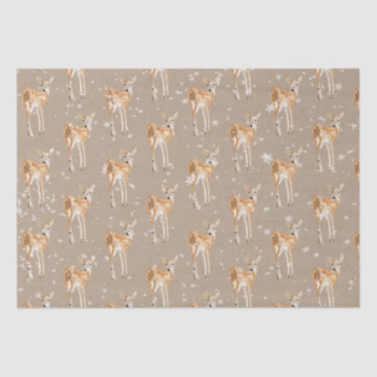 Rustikale Kraft Elegant Schneewintertiere tun ihr  Seidenpapier (Vorderseite)