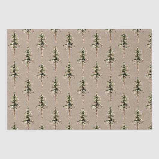 Rustikale Kraft Elegant Wald Pine Tree Seidenpapier (Vorderseite)