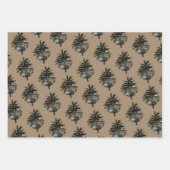 Rustikale Kraft Elegante Black Gold Pine Cones Geschenkpapier Set (Vorderseite 3)
