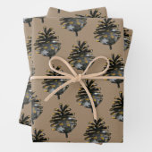 Rustikale Kraft Elegante Black Gold Pine Cones Geschenkpapier Set (Beispiel)