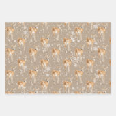 Rustikale Kraft Elegante Schneewintertiere 2 Geschenkpapier Set (Vorderseite 3)