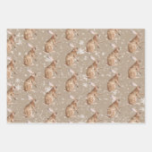 Rustikale Kraft Elegante Schneewintertiere 2 Geschenkpapier Set (Vorderseite 2)