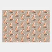 Rustikale Kraft Elegante Schneewintertiere 2 Geschenkpapier Set (Vorderseite)