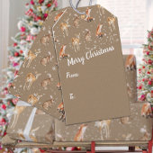 Rustikale Kraft Elegante Schneewintertiere Urlaub Geschenkanhänger