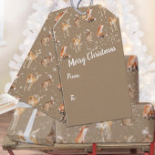 Rustikale Kraft Elegante Schneewintertiere Urlaub Geschenkanhänger