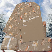 Rustikale Kraft Elegante Schneewintertiere Urlaub Geschenkanhänger