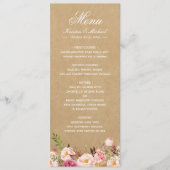 Rustikale Kraft | Elegantes Chic Wedding Menu Menükarte (Vorderseite)