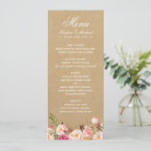 Rustikale Kraft | Elegantes Chic Wedding Menu Menükarte (Stehend Vorderseite)