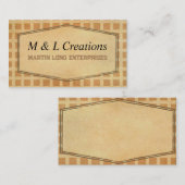 rustikale Kraft-Erdtöne gemustert Visitenkarte (Vorne/Hinten)