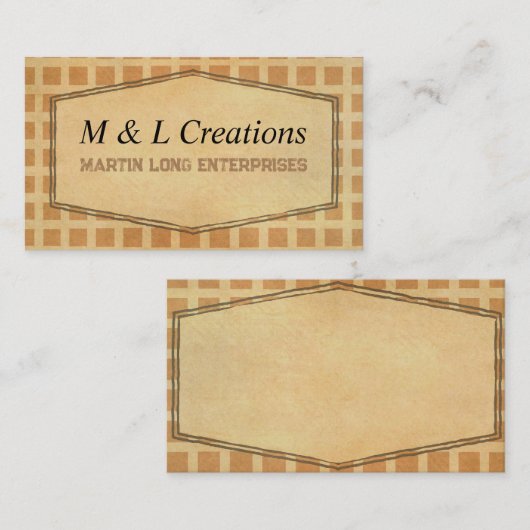 rustikale Kraft-Erdtöne gemustert Visitenkarte (Vorne/Hinten)
