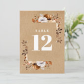 Rustikale Kraft Fall Country Tischnummer (Stehend Vorderseite)