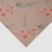 Rustikale Kraft-Farbe Winter Spruce & Berries Seidenpapier (Detail)