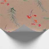 Rustikale Kraft - Farbwinterrost & Berries Wrappin Geschenkpapier (Ecke)