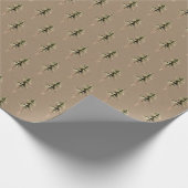 Rustikale Kraft Forest Woodland Grüne Weihnachtsba Geschenkpapier (Ecke)